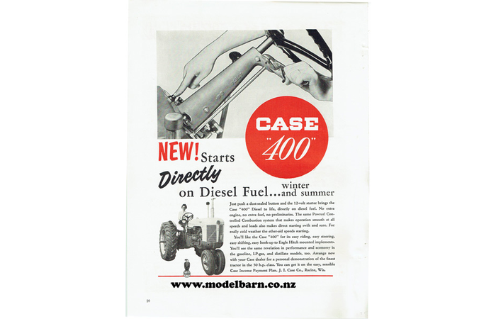 Case 400 Tractor Newspaper Advert Brochure