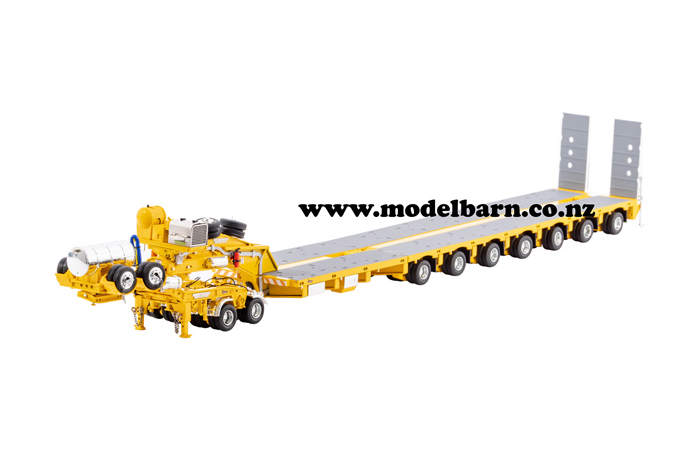 1/50 Drake 2x8 Dolly & 7x8 Steerable Low Loader Trailer (Chrome Yellow)