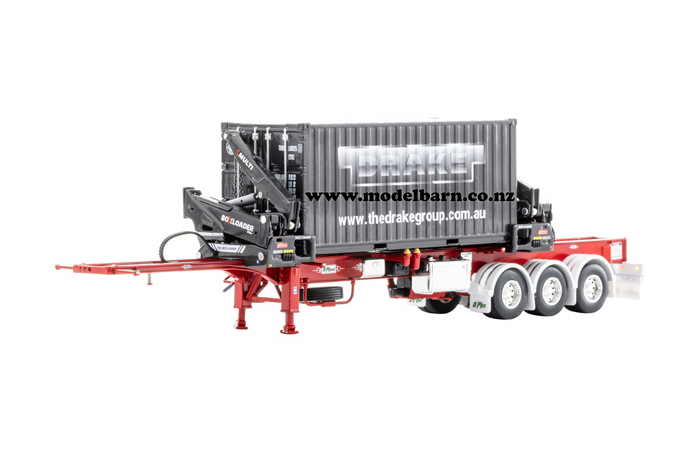 1/50 O'Phee Boxloader Side Loader Trailer with Container (red)