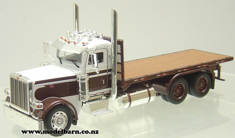 1/53 Peterbilt 388 Flat Deck 6-Wheel Truck (brown & white) - Trucks &  Trailers-Peterbilt : Model Barn - Tonkin Replicas Obsolete