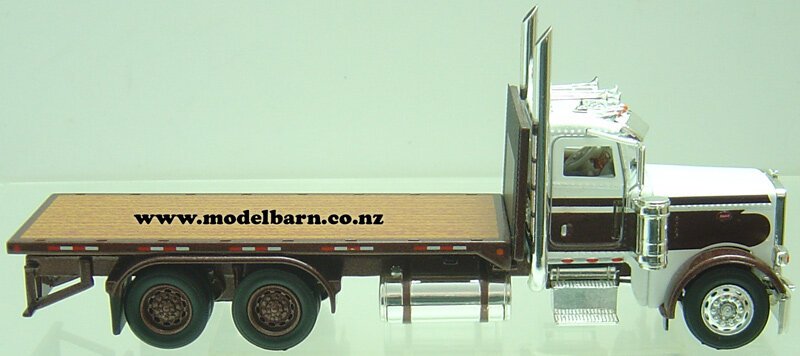 1/53 Peterbilt 388 Flat Deck 6-Wheel Truck (brown & white) - Trucks &  Trailers-Peterbilt : Model Barn - Tonkin Replicas Obsolete