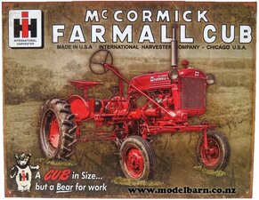 Farmall Cub Metal Sign (400mm x 320mm)-other-items-Model Barn
