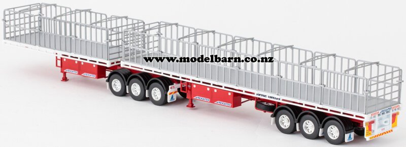 1/50 Freighter Flat Top B-Double Trailer Set (white & Red) - New ...