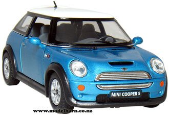 1/28 Mini Cooper S (blue & white)-mini-Model Barn