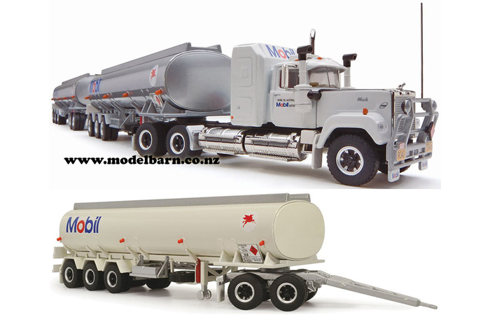 1/64 Mack Super-Liner Tanker Road Train with 3 Trailers "Mobil"