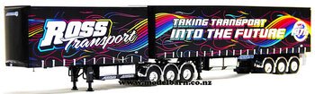 1/50 Freighter Tautliner B-Double Trailer Set "Ross Rainbow"-trucks-and-trailers-Model Barn