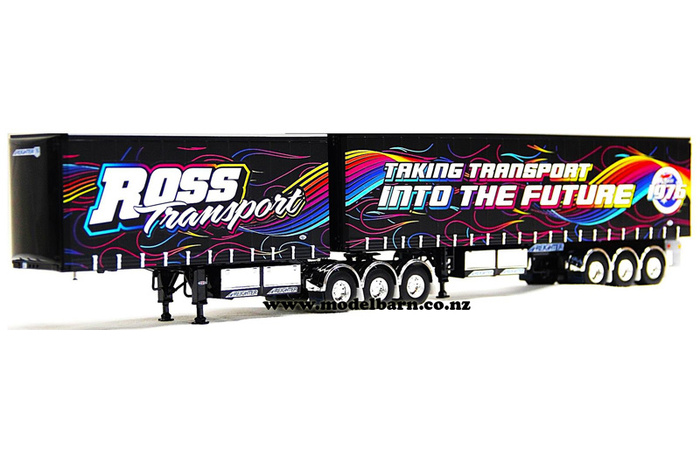 1/50 Freighter Tautliner B-Double Trailer Set "Ross Rainbow"