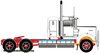 1/50 Kenworth W900 Flat Top Prime Mover (White & Red, Spiders)