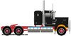 1/50 Kenworth W900 Flat Top Prime Mover (Black & Red, Spiders)