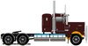 1/50 Kenworth W900 Flat Top Prime Mover (Vintage Burgundy, Spiders)