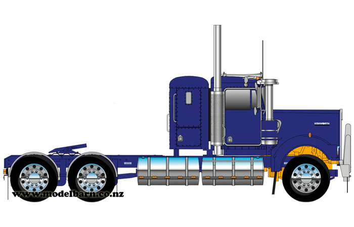 1/50 Kenworth W900 Flat Top Prime Mover (Metallic Blue, Alloys)