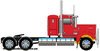 1/50 Kenworth W900 Flat Top Prime Mover (Rosso Red, Alloys)