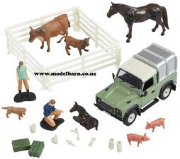 1/32 Land Rover Defender 90 with Vet & Accessories Set-vehicles-Model Barn