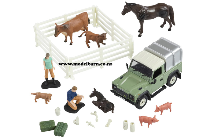 1/32 Land Rover Defender 90 with Vet & Accessories Set