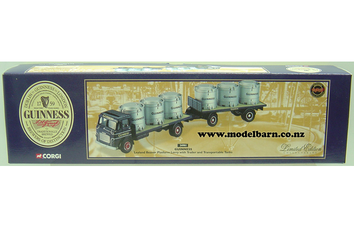 1/50 Leyland Beaver 2-Axle Truck with 2-Axle Trailer & Tanks Load "Guinness"