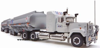 1/64 Mack Super-Liner Tanker Road Train with 2 Trailers "Mobil"-mack-Model Barn