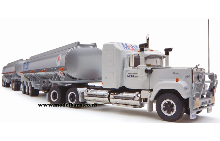 1/64 Mack Super-Liner Tanker Road Train with 2 Trailers "Mobil"