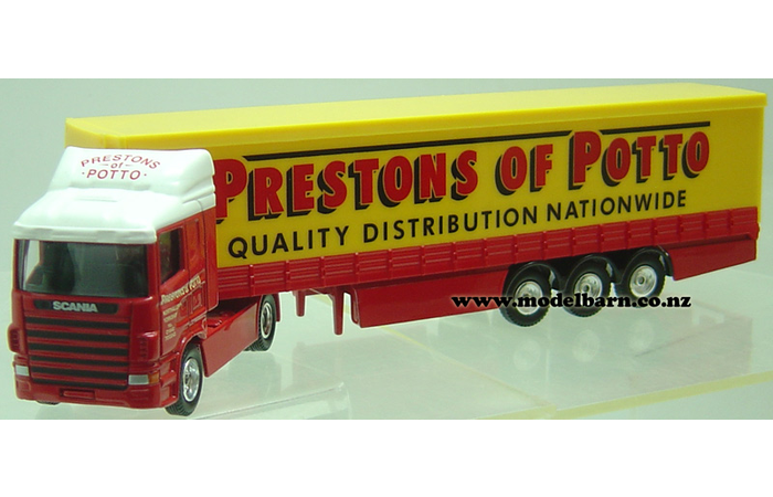 1/64 Scania Prime Mover & Semi Curtainside Trailer "Prestons of  Potto"