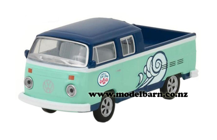 1/64 VW Kombi Double Cab Pick-Up (1976, blue) "Hawaii Surf Shop"