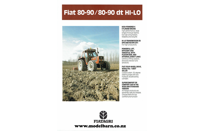 Fiat 80-90 & 80-90 DT Hi-Lo Tractors Sales Brochure