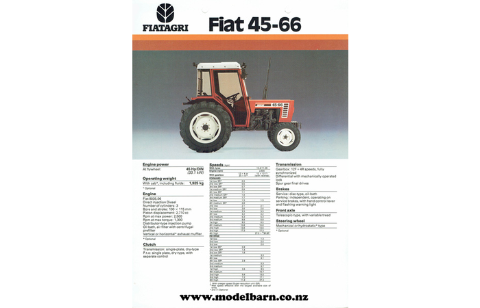 Fiat 45-66 Tractor Sales Brochure