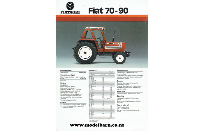 Fiat 70-90 Tractor Sales Brochure