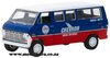 1/64 Ford Club Wagon Van (1970, blue & red) "Chevron"