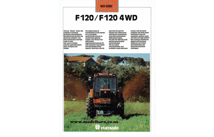 Fiat F120 & F120 4WD Tractor Sales Brochure