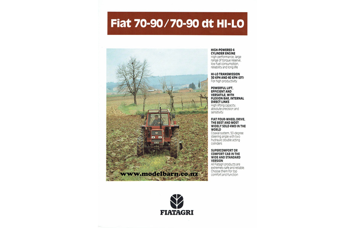 Fiat 70-90 & 70-90 DT HI-LO Tractors Sales Brochure