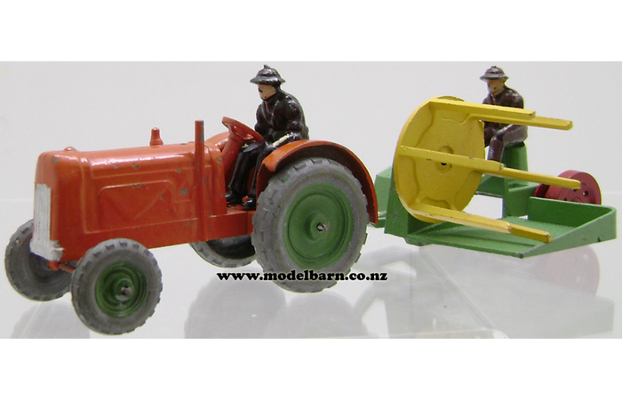 Tractor & Reaper Set (orange, green & yellow, boxed) Charbens