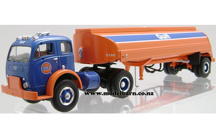 1/34 White 3000 (1953) Prime Mover with Semi Tanker Trailer "Gulf Oil"