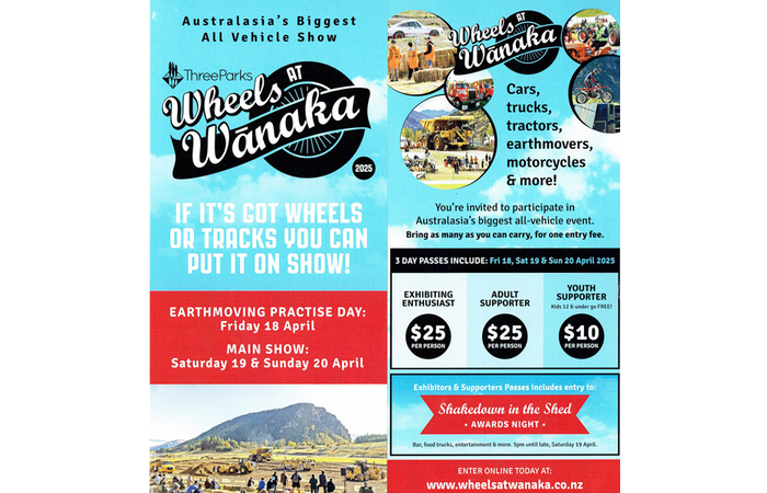 Wheels at Wanaka April 18, 19, 20 Easter 2025