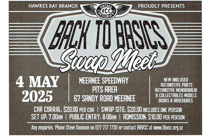 Hawkes Bay Back to Basics Swap Meet May 4 2025