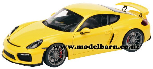 1/18 Porsche Cayman GT4 (yellow) - Vehicles-Porsche : Model Barn