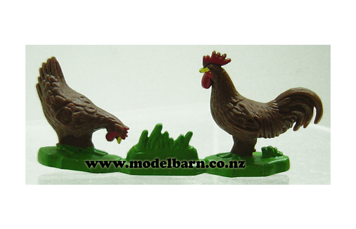 1/32 Rooster & Hen (brown)