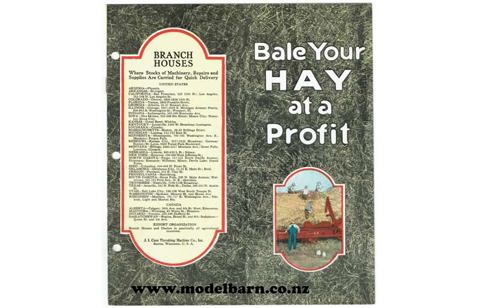 Case Stationary Baler Brochure "Bale your Hay at a Profit"