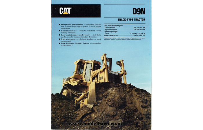 Caterpillar D9N Bulldozer Brochure 1990