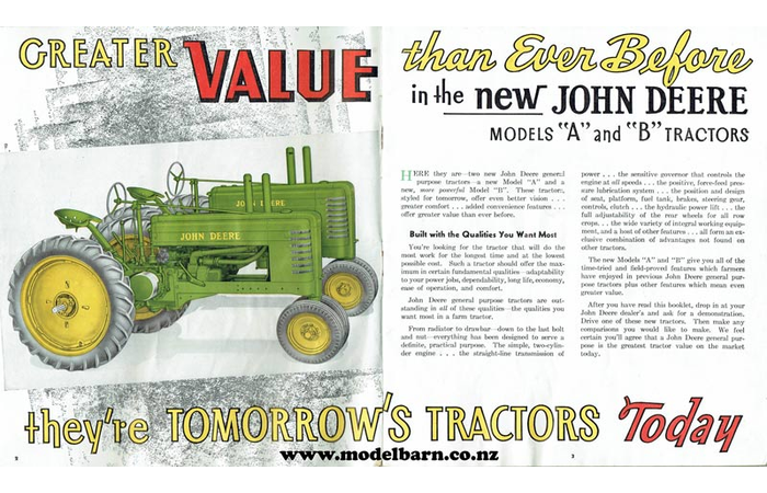 John Deere General Purpose Tractors Reprint Brochure Books And Brochures Sales Brochures John 4193