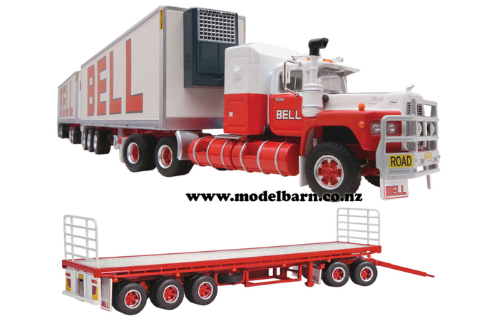 1/64 Mack Valueliner Econodyne Road Train with 3 trailers "Bell"